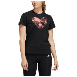 Adidas Αθλητικό Γυναικείο T-shirt Μαύρο με Στάμπα